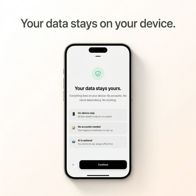 Your data stays on your device